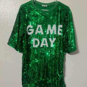 Why Sequined 'Game Day' Green Dress